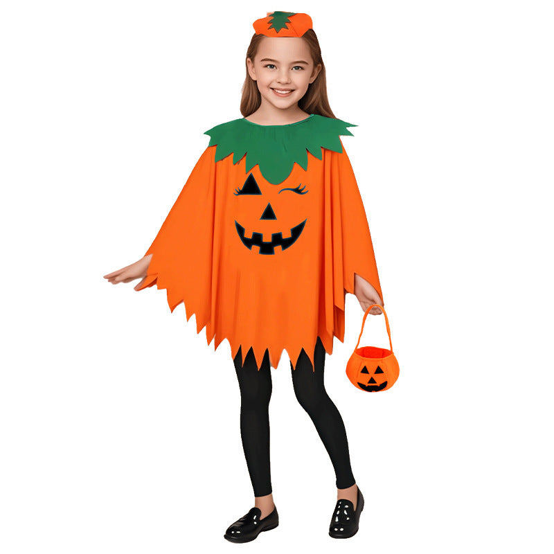🎃Halloween glowing pumpkin cape and pumpkin bag