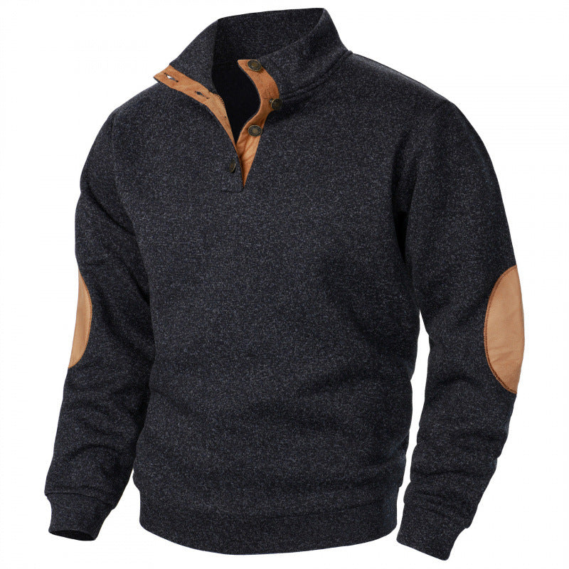 Last Day 50% Off - New Men's Stand Collar Joint Stitching Casual Jacquard Cardigan Sweater