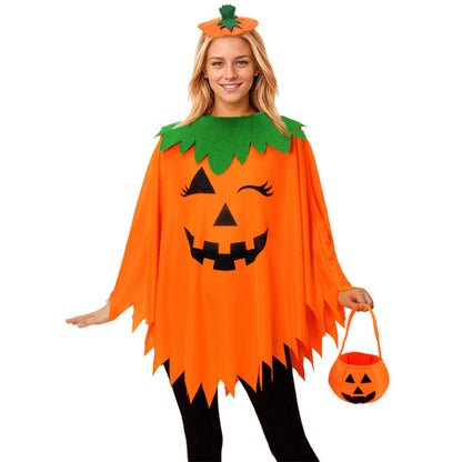 🎃Halloween glowing pumpkin cape and pumpkin bag