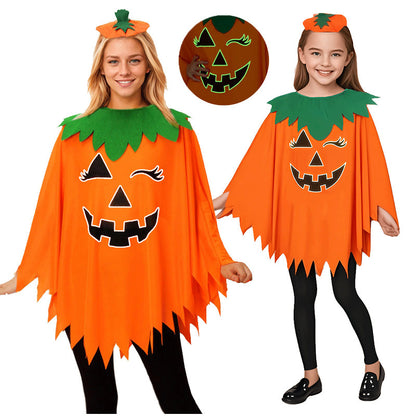 🎃Halloween glowing pumpkin cape and pumpkin bag