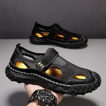 ⏰Last Day! 45% OFF 🔥Men's Handmade Cowhide Breathable Mesh Sandals