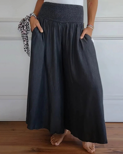 Women's Fashion Casual Wide-Leg Elastic-Waist Pants