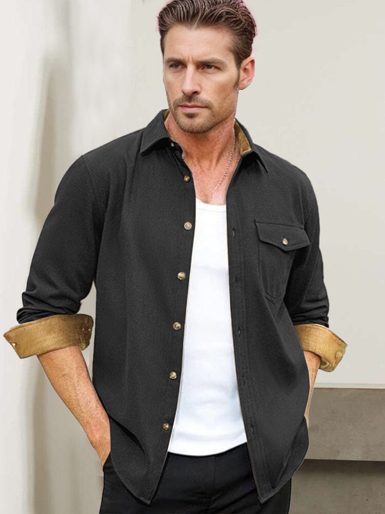 Everyday Ease Suede Patchwork Shirt