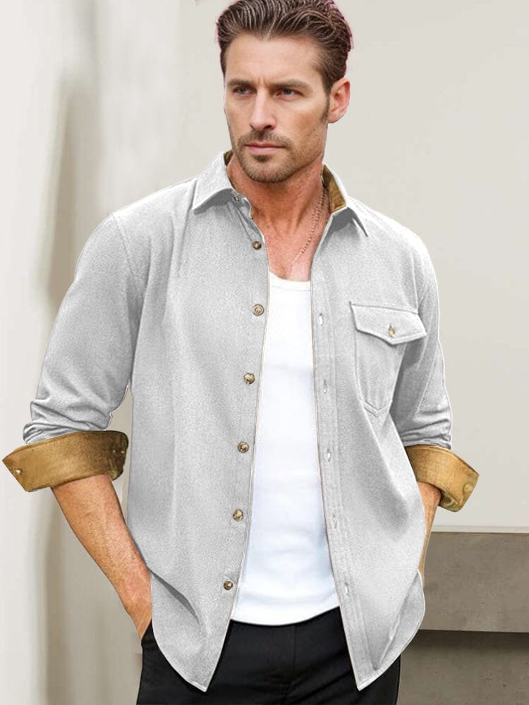 Everyday Ease Suede Patchwork Shirt