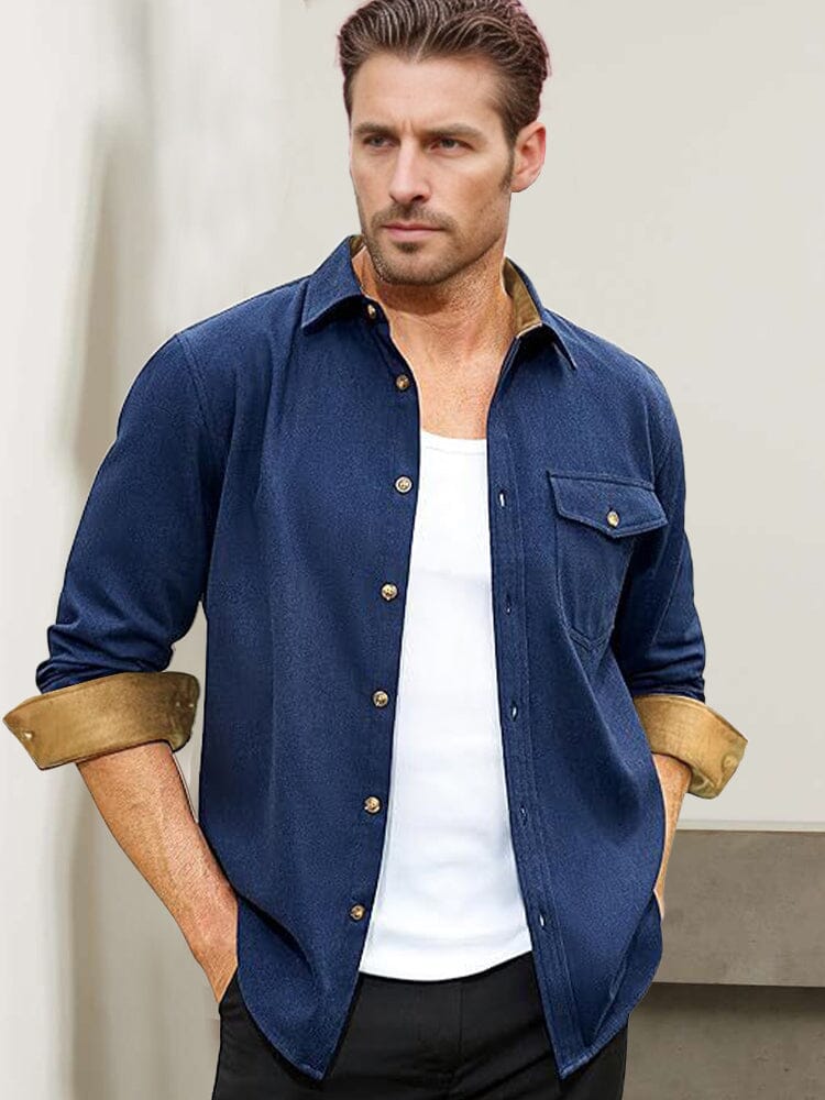 Everyday Ease Suede Patchwork Shirt