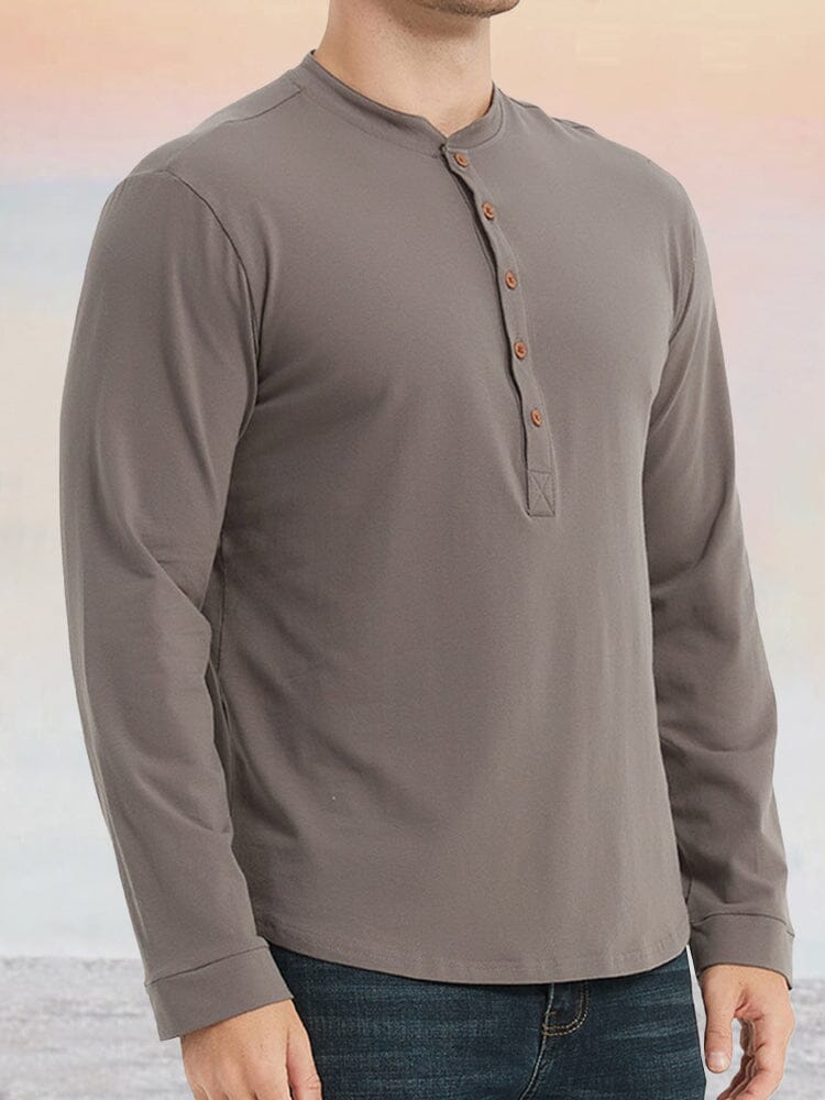 Essential 100% Cotton Henley Shirt