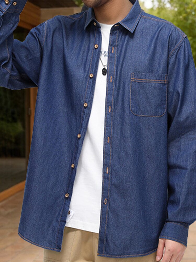 Versatile 100% Cotton Denim Shirt