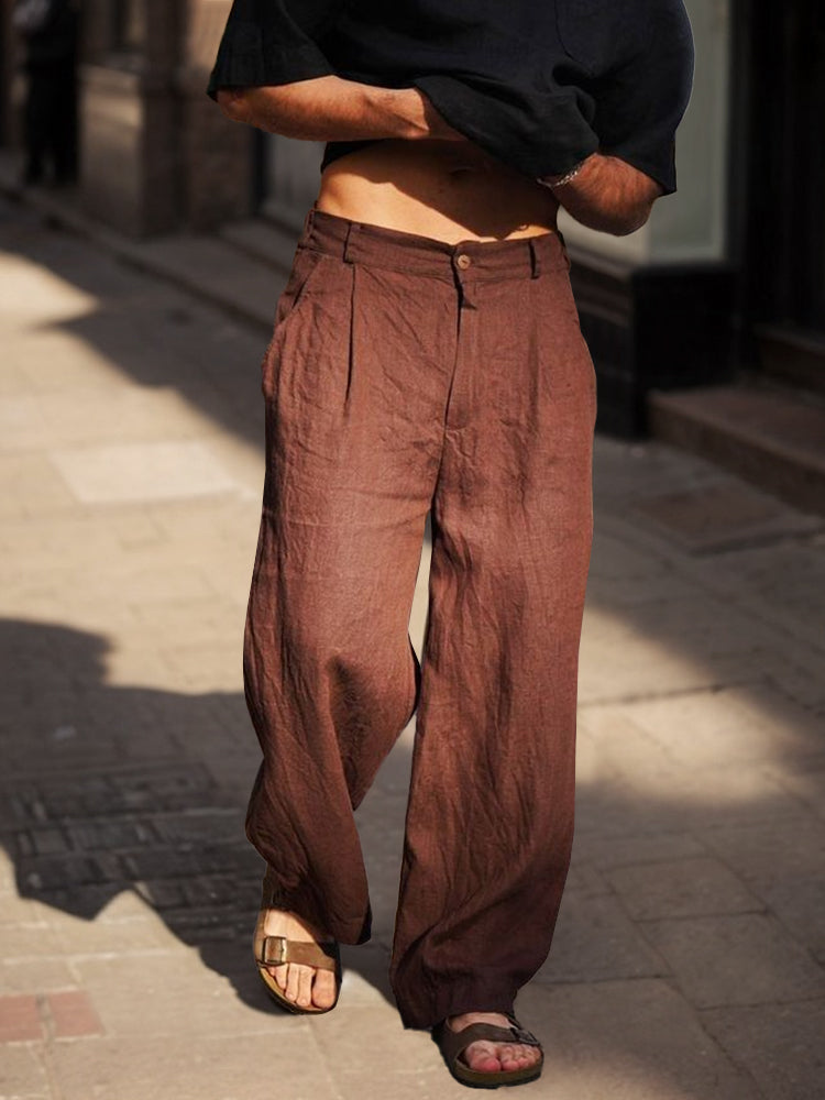 Comfort Fit Cotton Straight Pants