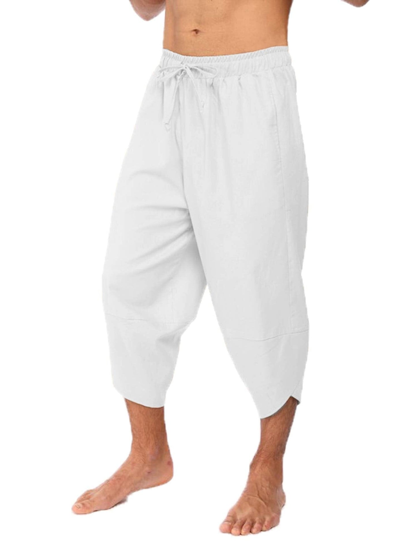 Linen Style 3/4 Shorts Yoga Trousers