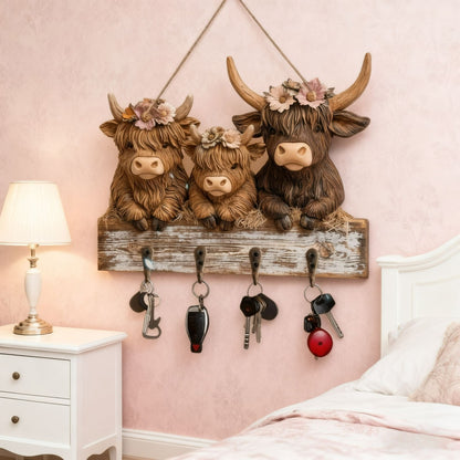 🎁Last Day Sale 49% OFF🎅2D Rustic Highland Cow Wooden Ornament 🐮