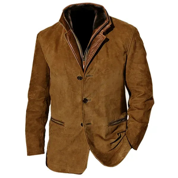 ⭐Last Day 50% Off-🔥Yellowstone Park Series - Men's Vintage Mid-Length Leather Jacket