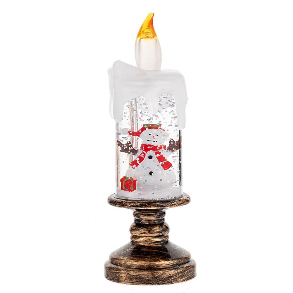 Christmas Flameless Candles, Flickering Flameless Candles with Timer, Christmas LED Candles Battery Operated(8.1" H x 3.7" W x 3.7" D)