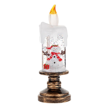 Christmas Flameless Candles, Flickering Flameless Candles with Timer, Christmas LED Candles Battery Operated(8.1" H x 3.7" W x 3.7" D)