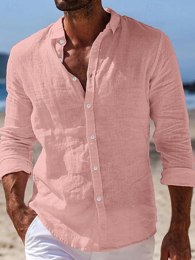 2025 New in-Men's Shirt Linen Shirt Summer Shirt