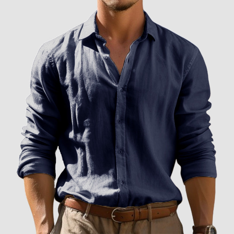 Men's Casual Basic High Quality Cotton Linen Shirt