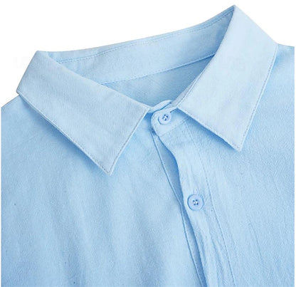 2025 New in-Men's Shirt Linen Shirt Summer Shirt