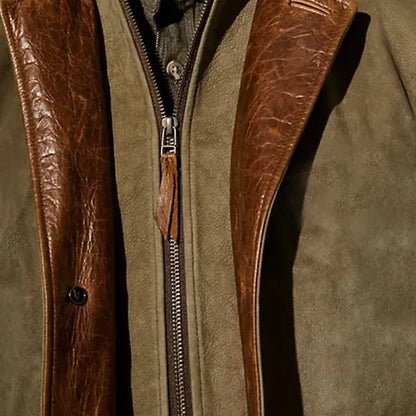 ⭐Last Day 50% Off-🔥Yellowstone Park Series - Men's Vintage Mid-Length Leather Jacket