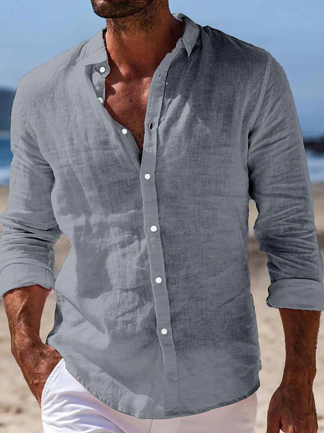 2025 New in-Men's Shirt Linen Shirt Summer Shirt