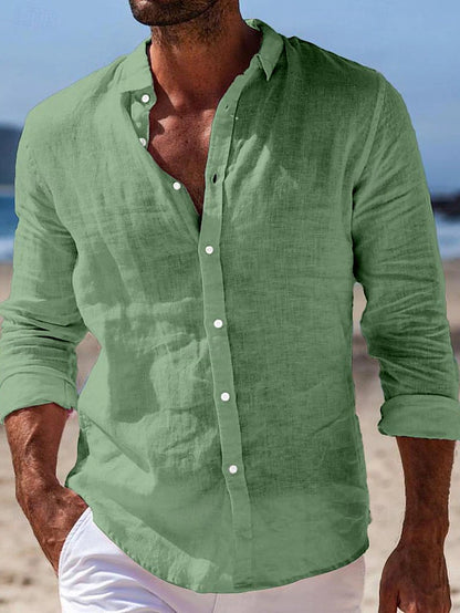 2025 New in-Men's Shirt Linen Shirt Summer Shirt