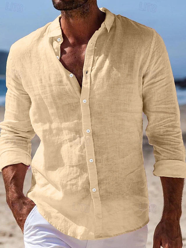 2025 New in-Men's Shirt Linen Shirt Summer Shirt