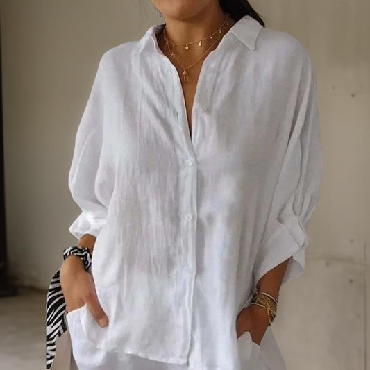 ELEGANT LINEN POLO BLOUSE