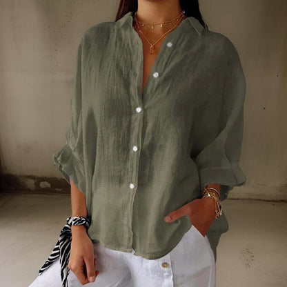 ELEGANT LINEN POLO BLOUSE
