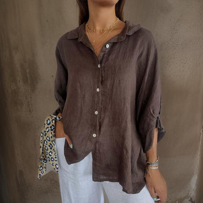 ELEGANT LINEN POLO BLOUSE