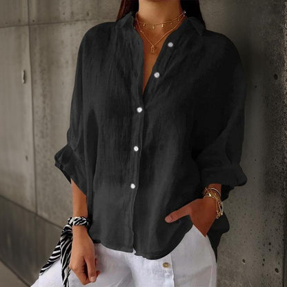 ELEGANT LINEN POLO BLOUSE