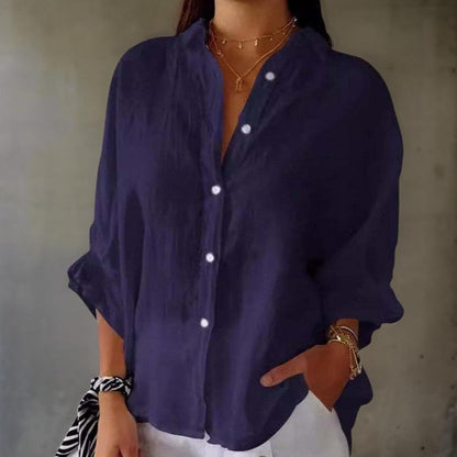 ELEGANT LINEN POLO BLOUSE