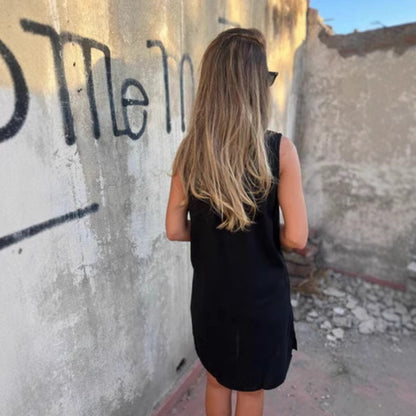 👗Early Summer New✨Women's Sleeveless Button Pocket V-Neck Dress