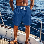 2025 new men's cotton and linen shorts