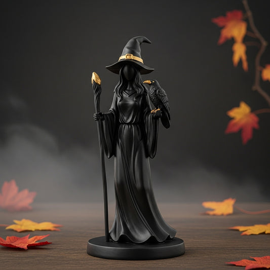🔥Halloween Pre-sale🎃 Black Gold Staff Witch Sculpture